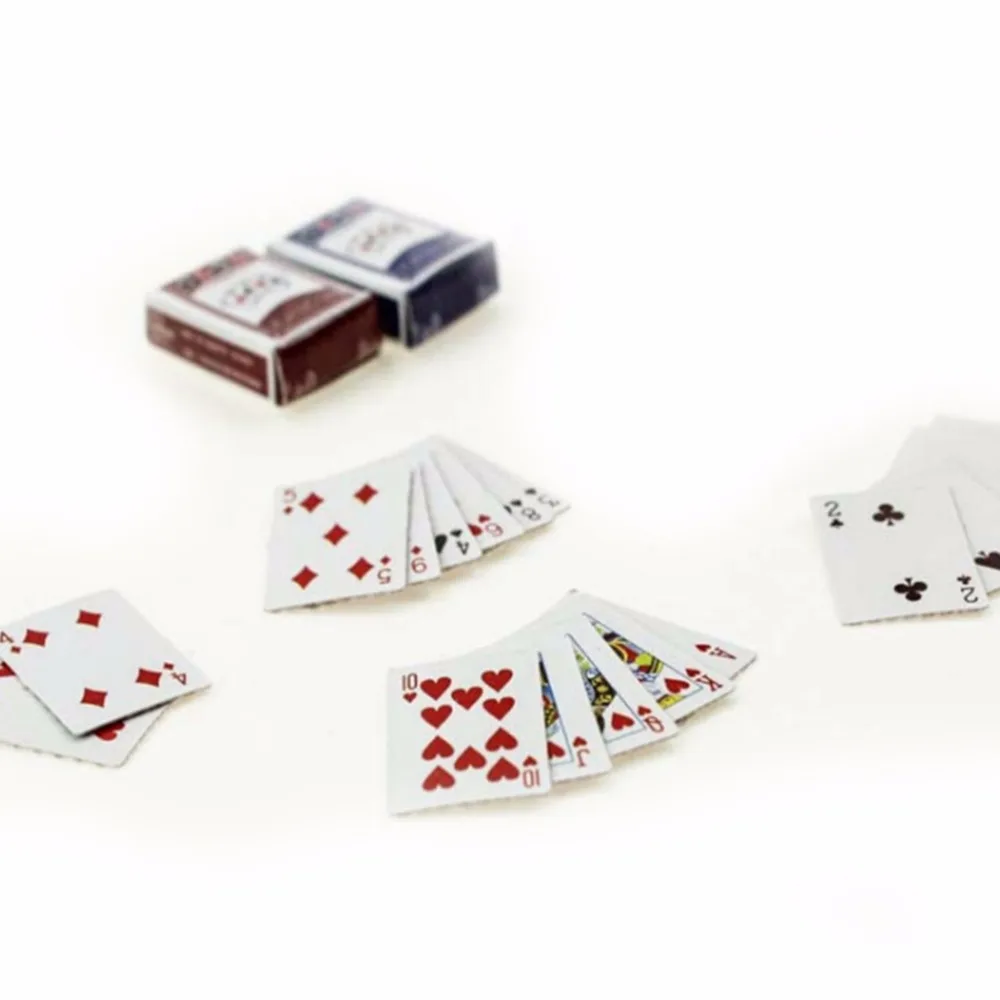 

For 1:12 Dollhouse Mini Poker Home Decoration Poker Cards Playing Games