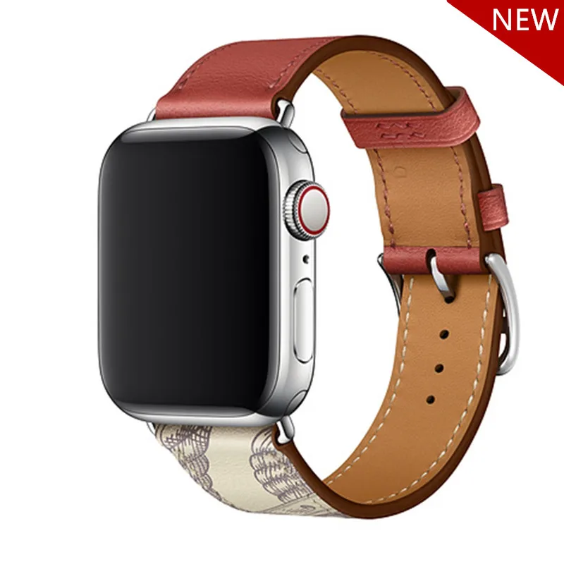 Brique Кожаный ремешок для apple watch, ремешок herm Pulseira, apple watch 5, 4, 3, 44 мм, 40 мм, iwatch, ремешок 42 мм, 38 мм, браслет для часов correa - Цвет ремешка: Brique