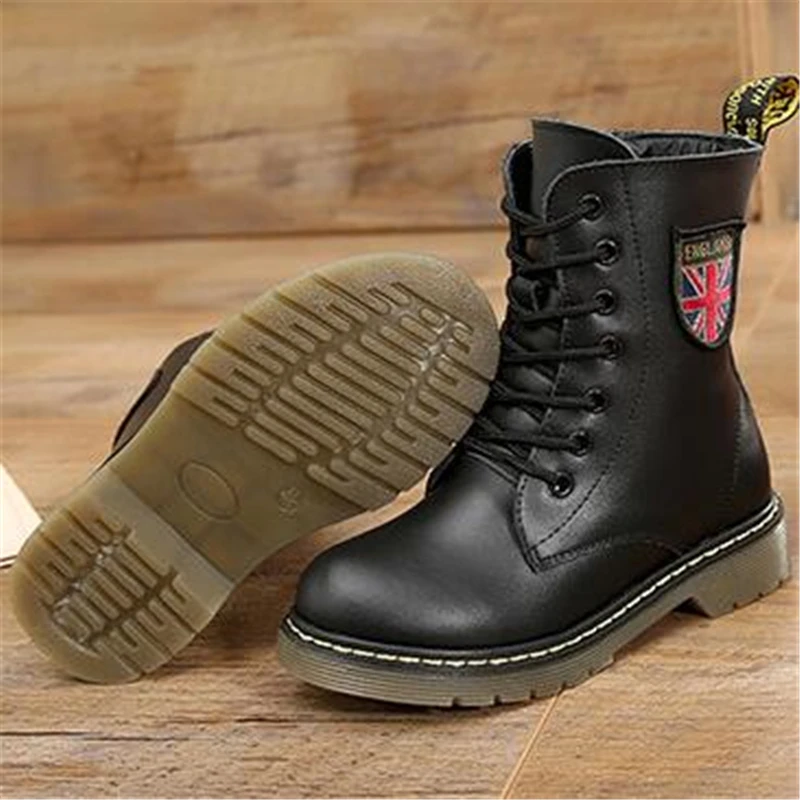 Детские мотоциклетные ботинки из натуральной кожи на шнуровке до середины