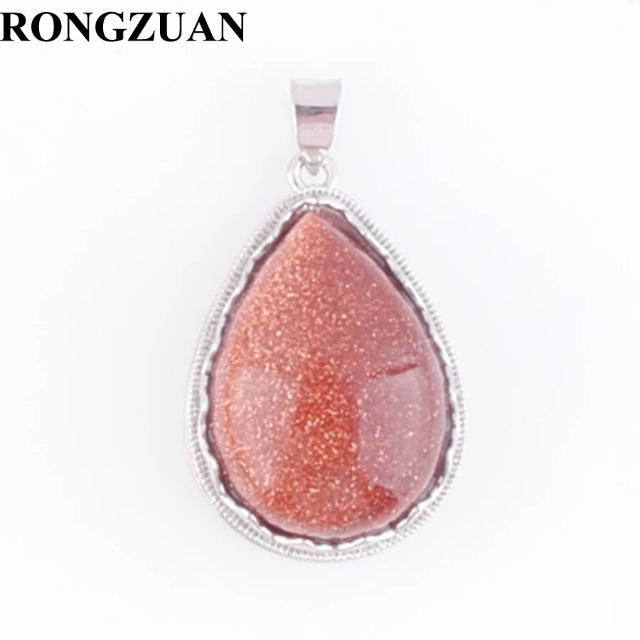 Подвеска в виде капли воды из натурального камня золотой песок подвески с