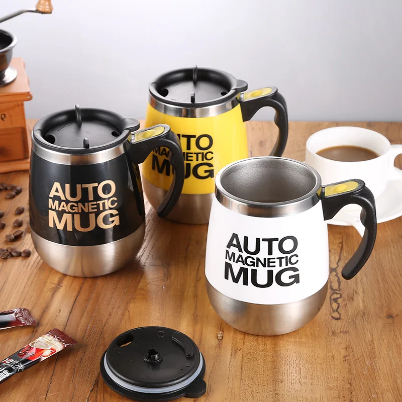 

AUTO MAGNETIC MUG coffee milk mix cups 304 stainless steel tumbler Creative Smart and Portable electric stirring mug