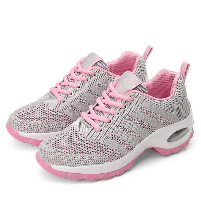

Zapatillas de deporte vulcanizadas para mujer, cesta para verano, zapatos de malla con cordones, informales