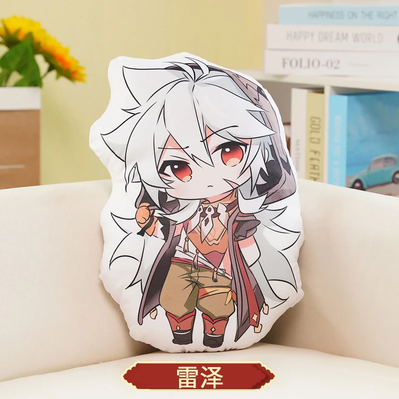 

45cm Anime Genshin Impact Project Pillow Game Peripheral Sofa Cushion Diluc Barbatos Klee Zhong Li Stuffed Plush Doll Toys