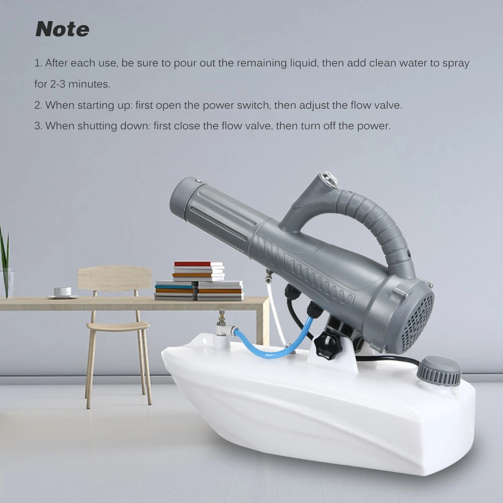 

Electric ULV Fogger Portable Ultra-Low Volume Atomizer Sprayer Fine Mist Blower Humidifier Pesticide Nebulizer 5L