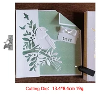 bird branch flower leaves metal cutting dies for scrapbooking stencil handmade diy card making mould model craft decoration