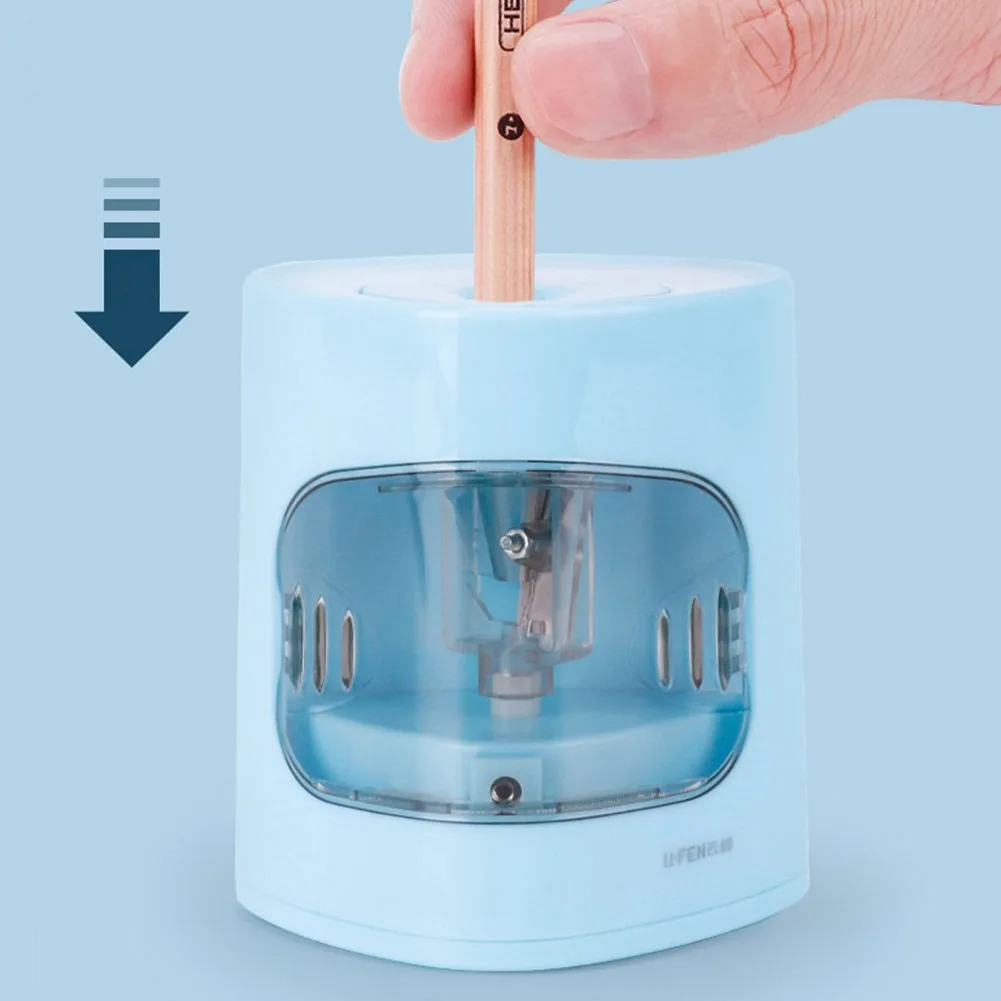 

Gift Auto Stop Electric Pencil Sharpener Easy Clean Transparent Window Home School For Kids Student Office Portable Dual Power