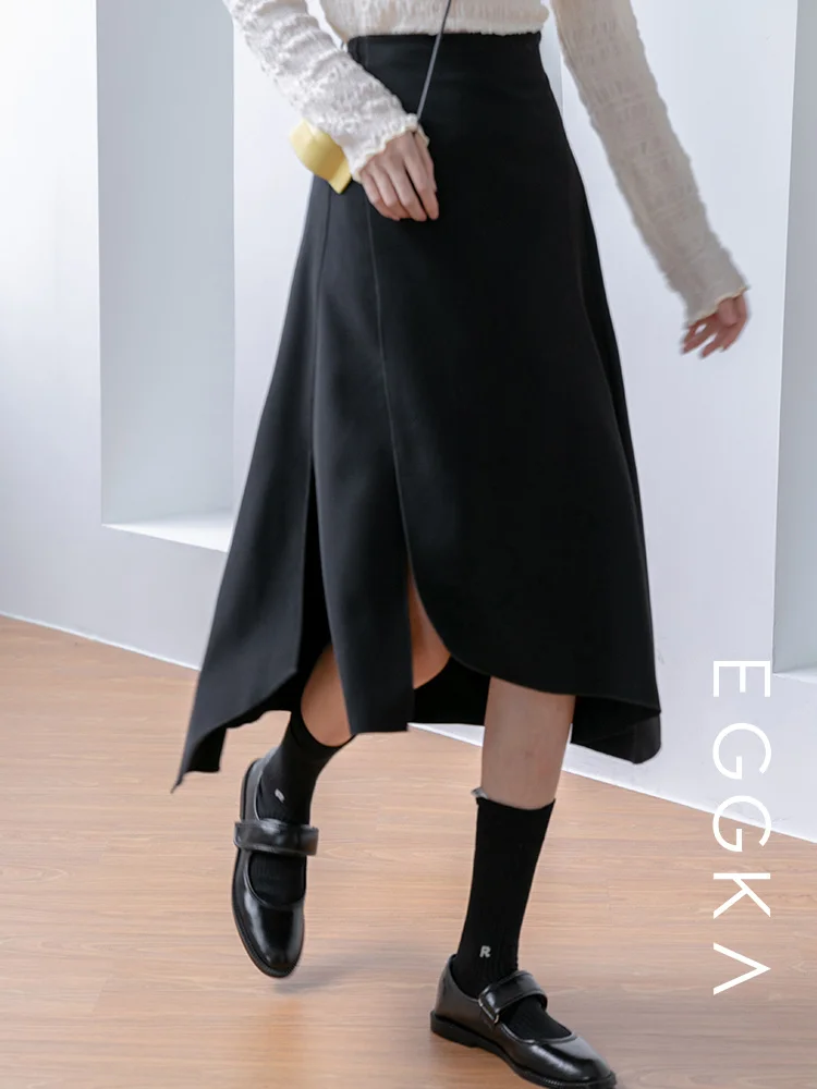 Женский костюм с юбкой разрезом черная юбка А-силуэта средней длины облегающая