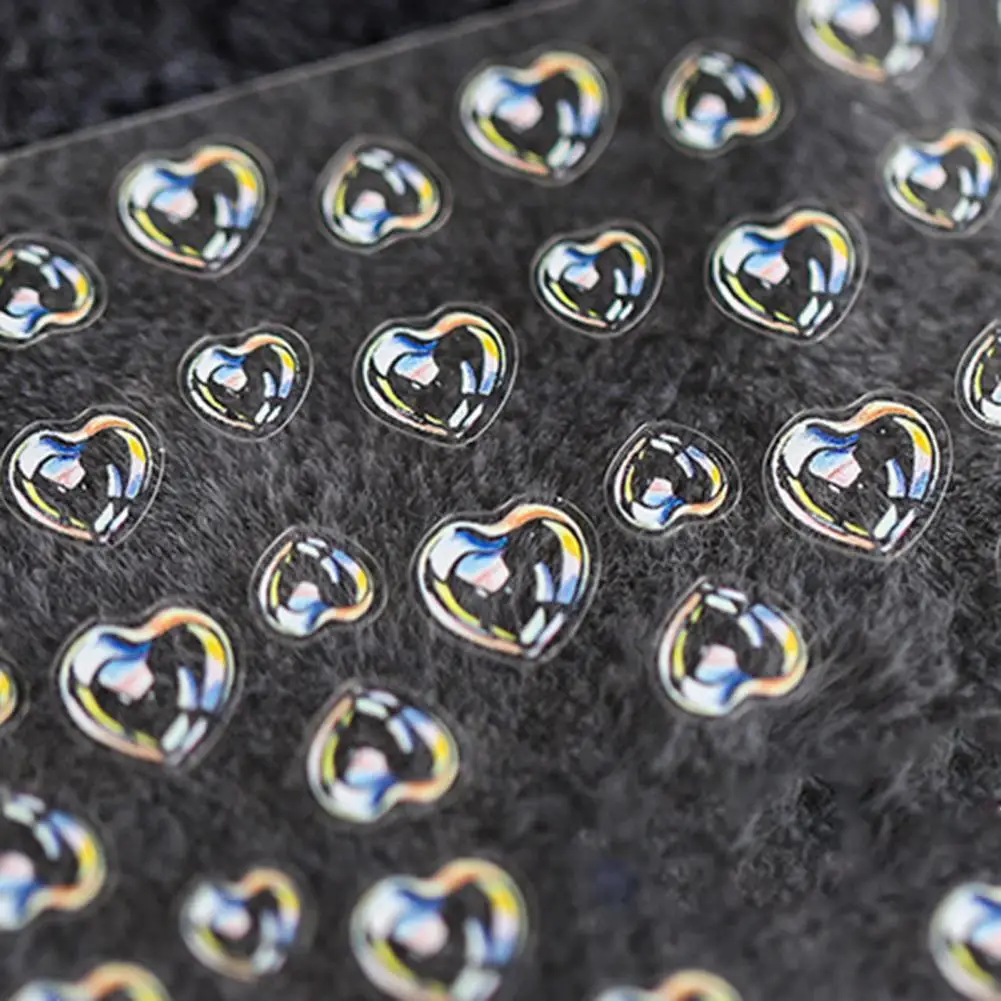 

Гравированная наклейка с пузырьками для ногтей задний клей ультратонкий милый 5D прозрачный модный дизайн ногтей стикер для маникюра