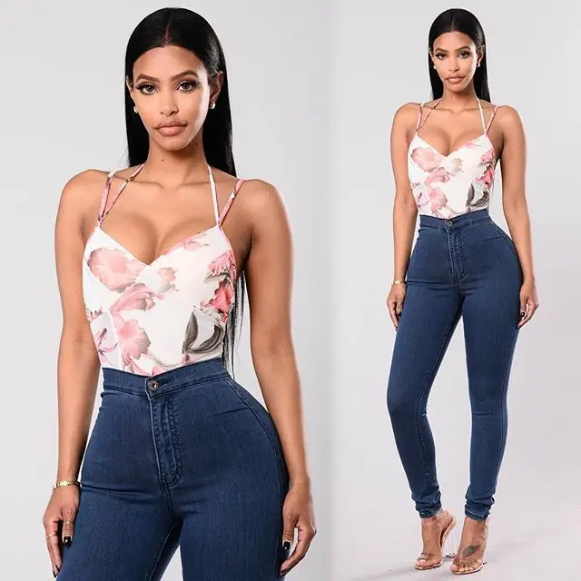 

High Waisted Skinny Slim Fit Pencil Jeans Women Solid Color Sexy Push UP Stretch Denim Pants Fashion Streetwear Jeansy Trousers