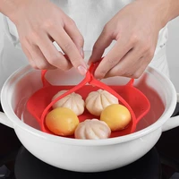 reusable durable food steam mat vegetable basket insert silicone steamer foldable non stick portable kitchen cooking steam mat