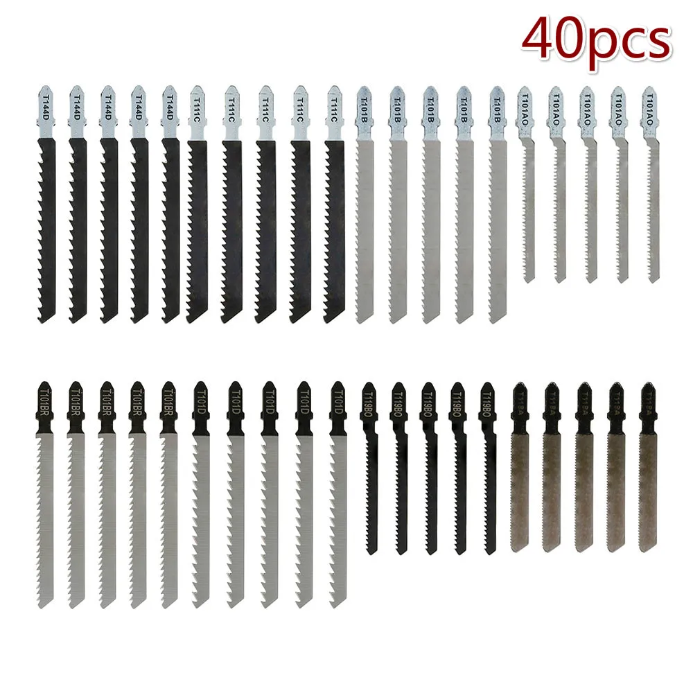 

Набор лезвий для лобзика, комплект из 40 т-образных лезвий из высокоуглеродистой стали для пластиковых деревообрабатывающих инструментов
