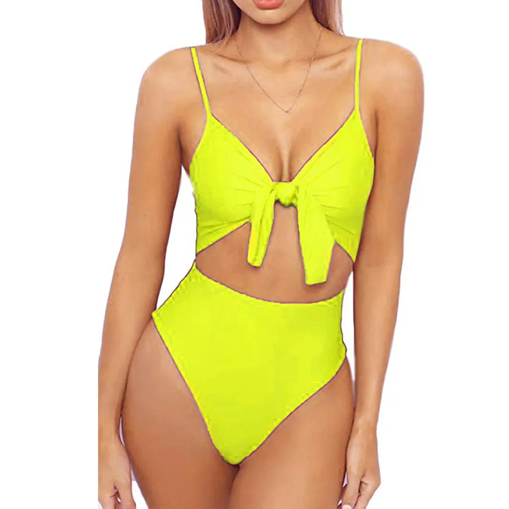 

New Summer Sexy Solid Color Bikini 2021 Woman Siamese Swimsuit Bikini Set Suit Bikini Mujer High Waisted Swimsuit Donsignet