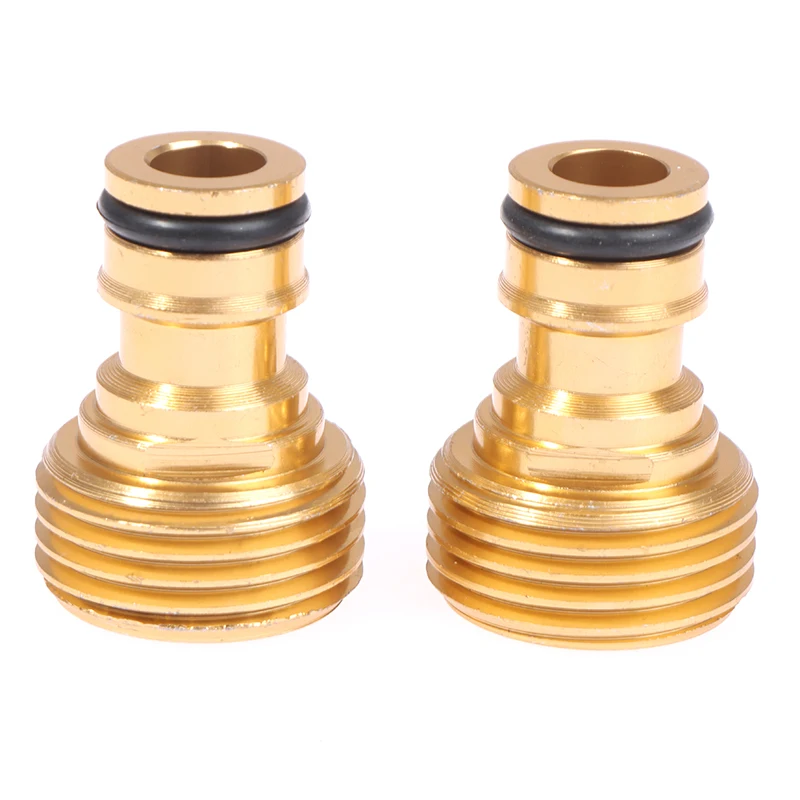 

2pcs Brass Garden Water Connectors Hose Connector Kitchen Water Tap Adaptor Car Wash Water Gun Fast Joints Fittings With Washer