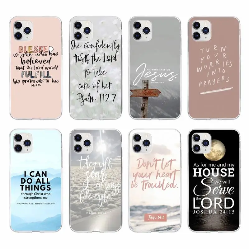 

Christian Bible Quotes Verse Jesus Phone Case For IPhone 13 Mini 12 11 Pro Max Xs Xr X 7 8 Plus Se 2020 Transparent Cover
