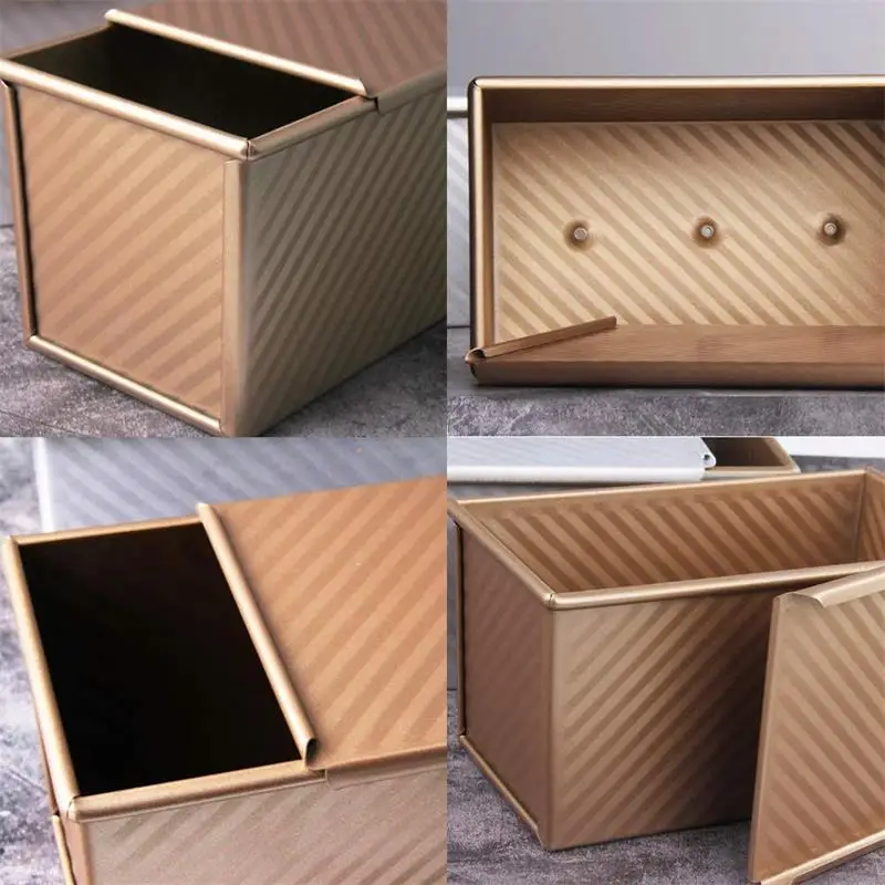 Molde Rectangular para caja de tostadas, sart&eacute;n antiadherente de acero al carbono con cubierta, molde ecol&oacute;gico para Pan, utensilios de horneado para reposter&iacute;a-4