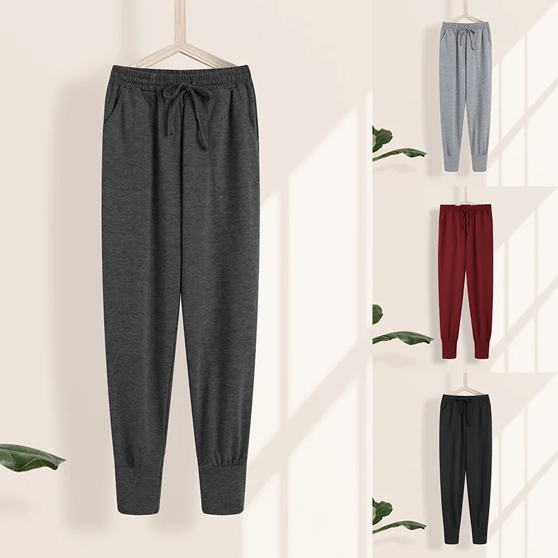 

Women Drawstring Elastic Waist Trousers ZANZEA Autumn Solid Pants Casual Female Pencil Pantalon Turnip Joggers Sports Pants