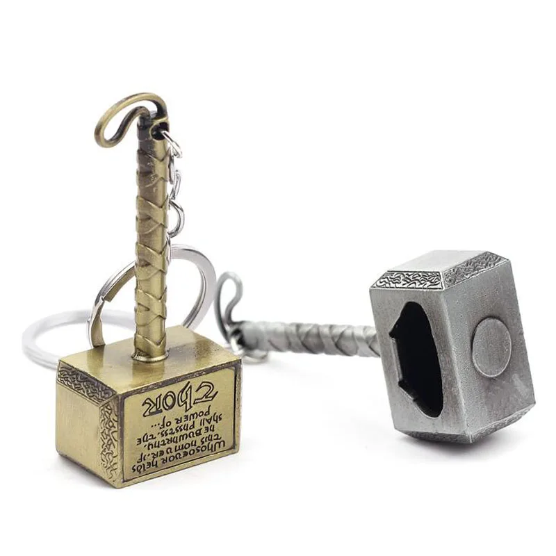 10 шт./лот мужские модные ювелирные изделия Брелки Мстители Тор молоток с