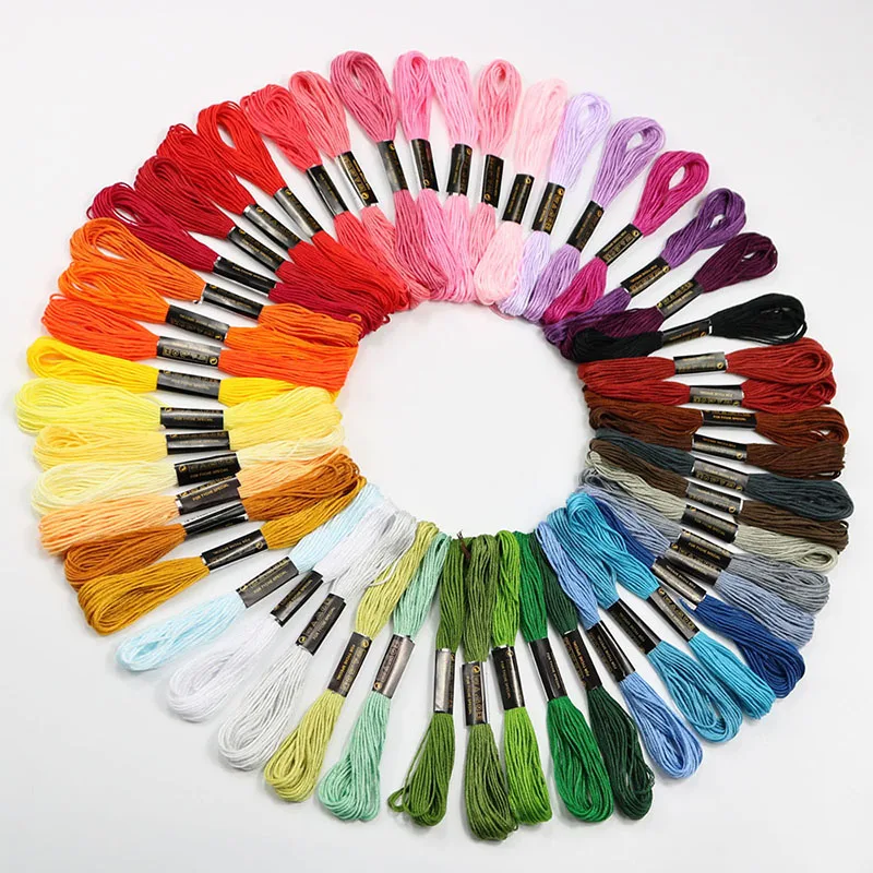 Набор разноцветных ниток для вышивки крестиком хлопок нить вышивания моток