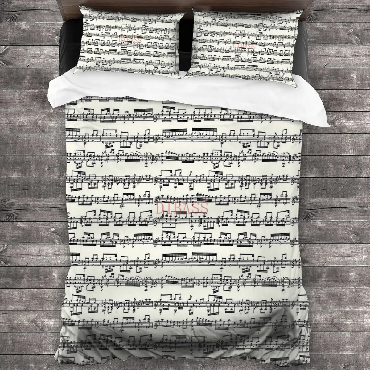 

Sheet Music On Ivory 100%Pure Cotton Comforter Set with 2 Pillowcase,Soft Microfiber Duvet Cover Set, Bedding Sets Bed Set