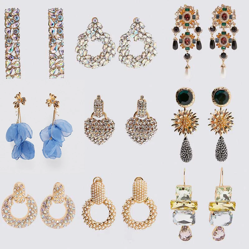 Just Feel Новое поступление 32 стиля серьги Подвеска Цветок для женщин Винтаж с жемчугом и металлическим подвеской ювелирные изделия на.