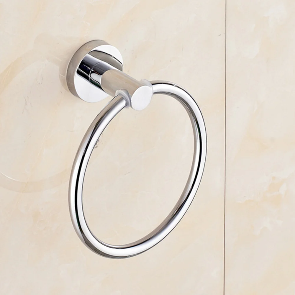 

1* Wall Mounted Towel Ring Stainless Steel Bathroom Round Towel Rack Holder New