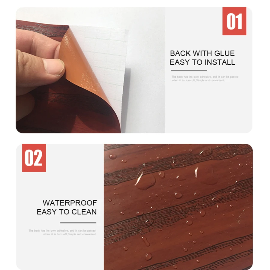 Самоклеящаяся наклейка из ПВХ зернистость под дерево рамка двери волновая