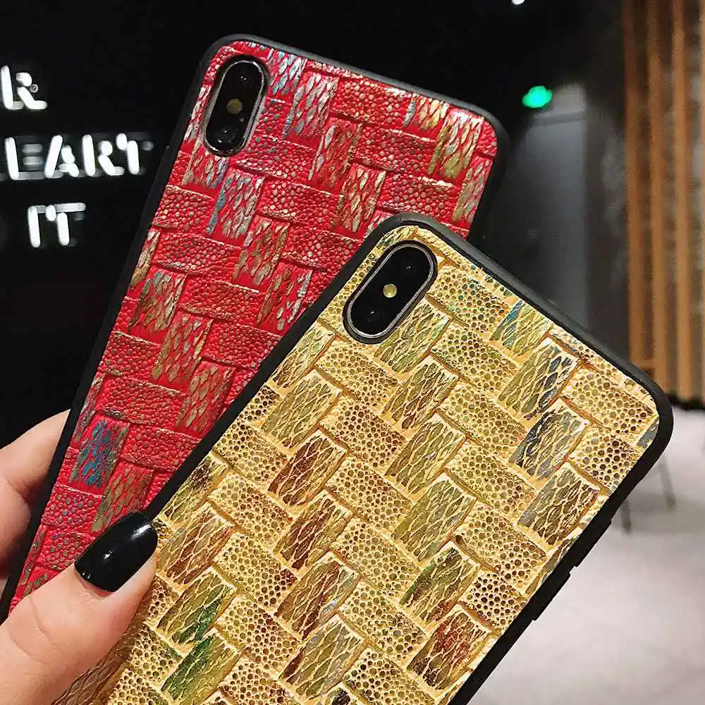 KISSCASE Luxury Braided Soft Case For iPhone XS Max XR X Huawei P20 Lite Grid Weaving Silicone Samsung Phone Cover |