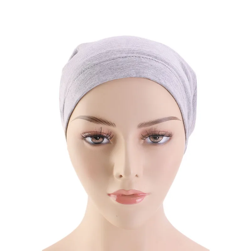 

Elastic Broad-brimmed Turban Hat with Satin Lining Hood for Home Chemotherapy Cap Popular Forehead Soild Color