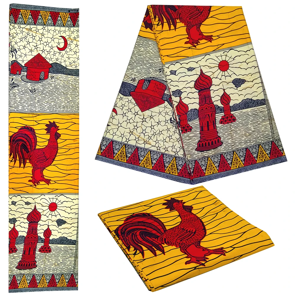 2019 Новое поступление африканская ткань с принтом петуха Нигерия Анкара 100%