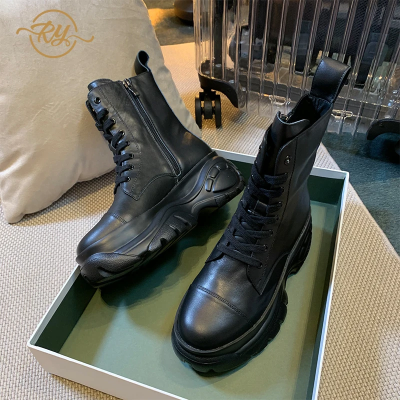 Женские кроссовки RY RELAA Модная Белая обувь из натуральной кожи Европейская