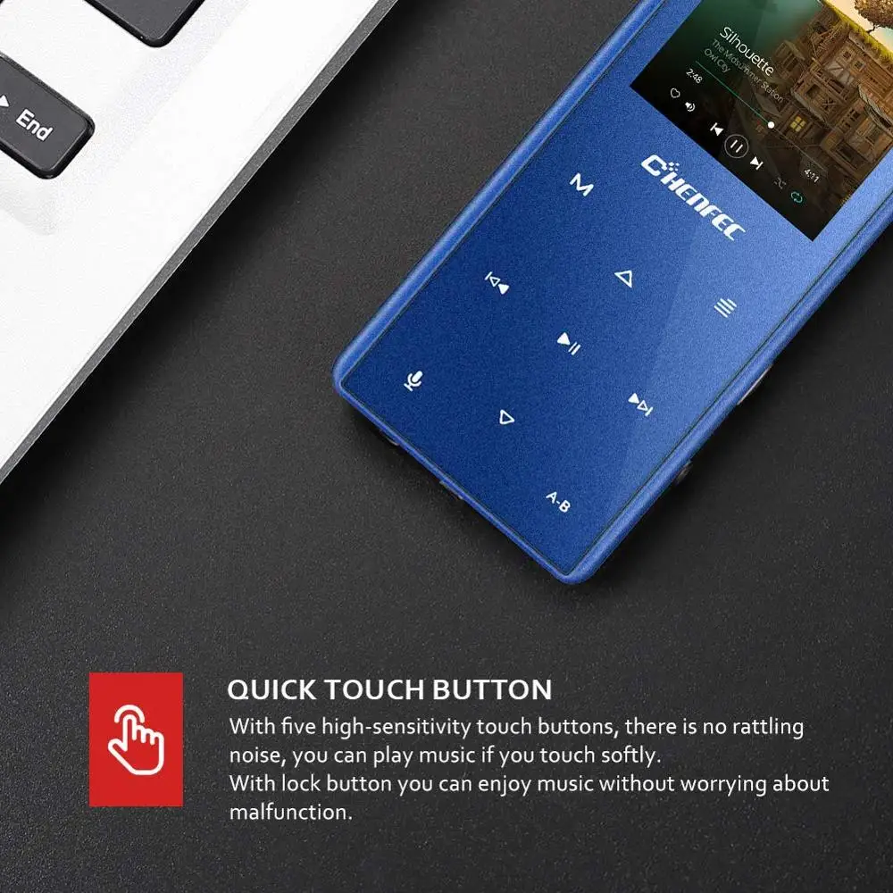 MP4 Player with Bluetooth4.2 HI-FI Lossless Sound Music Metal Body Built-in Speaker FM Support SD card up to 128G | Электроника