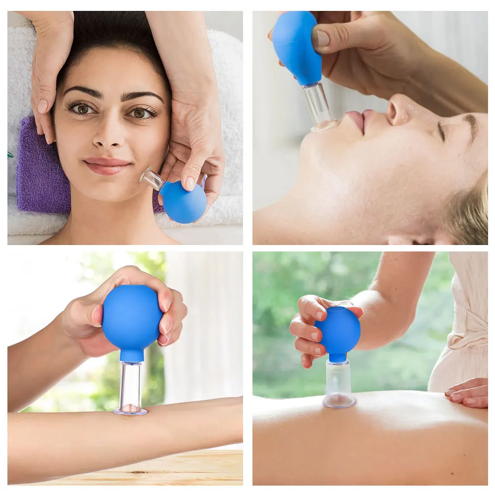 

4pcs Vacuum Cupping Cups Body Massage PVC Head Suction Cupping Cans Glass Jars Chinese Medical Therapy Meridian Dredge Dropship