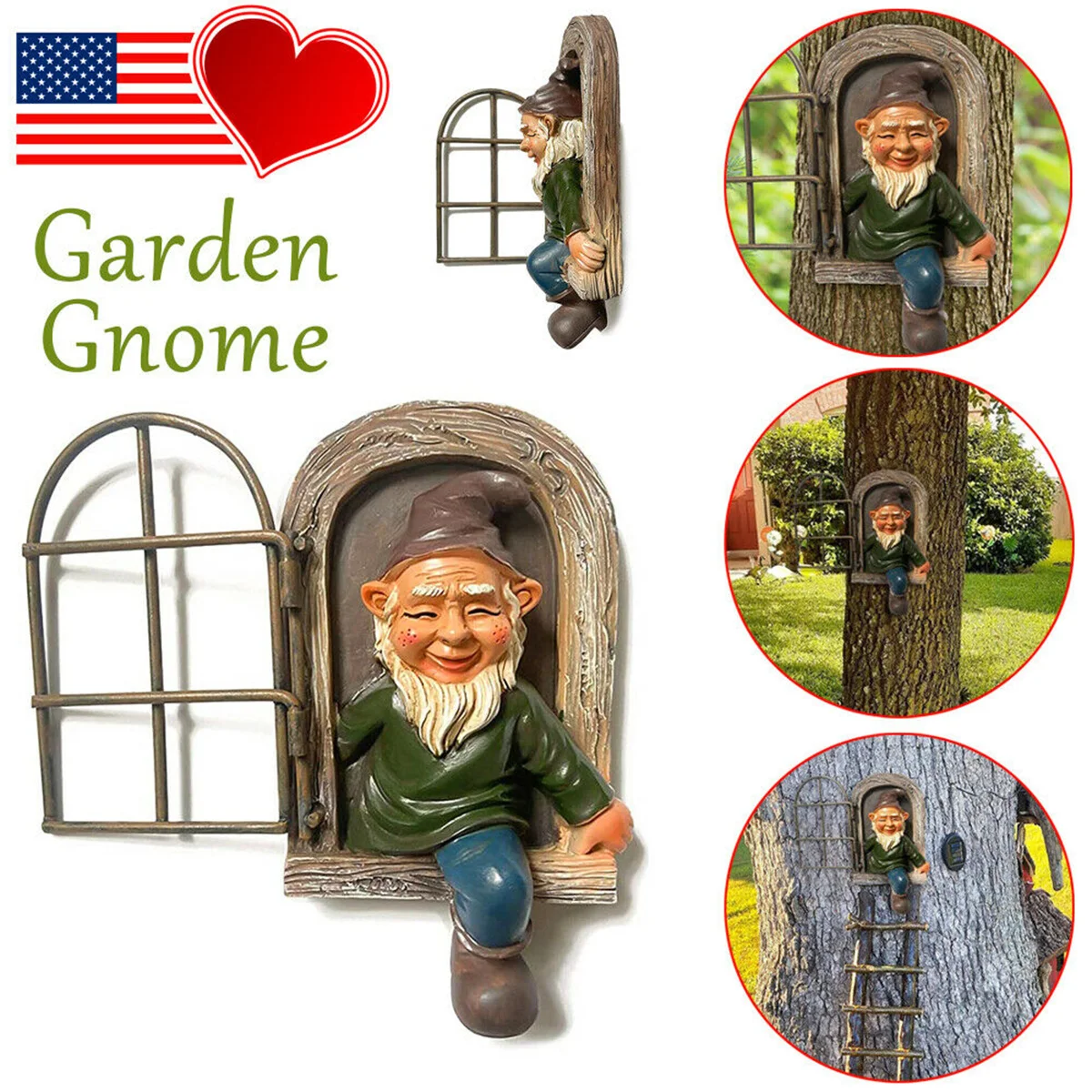 

Tree Peeker Hugger Elf Ornament Fairy Garden Dwarf Decor Resin Gnome Statue Outdoor Yard Novelty Art Gift Sculpture Lawn Decor