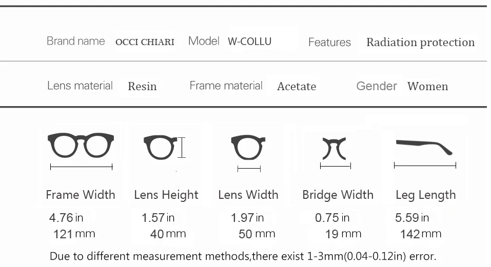OCCI CHIARI металлические мужские очки Gafas по рецепту, толстые очки, оптические очки для близорукости, прозрачные оправы для очков, W-COLLURA