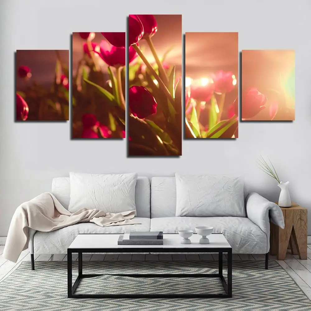 Холст настенная живопись тюльпаны красный день Святого Валентина февральские