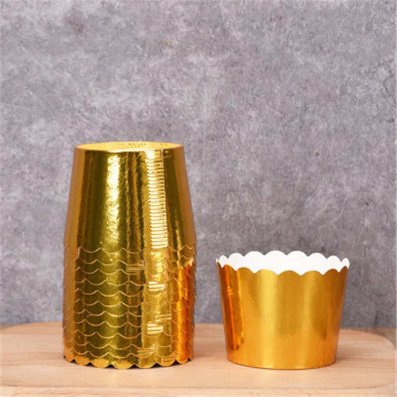 

50pcs Green Wedding Muffin Cupcake Paper Cup Muffin Cupcake Liner Baking Cup Wedding Cake Decorating Cases Oilproof Cake Wrapper