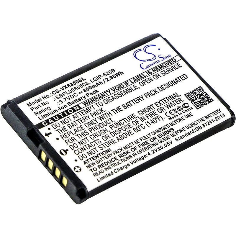 

CameronSino for AX310 UX310 VX5200 VX5400 VX5500 VX8350 VX8360 for METROPCS MN180 Select GIP-320R LGIP-520B battery