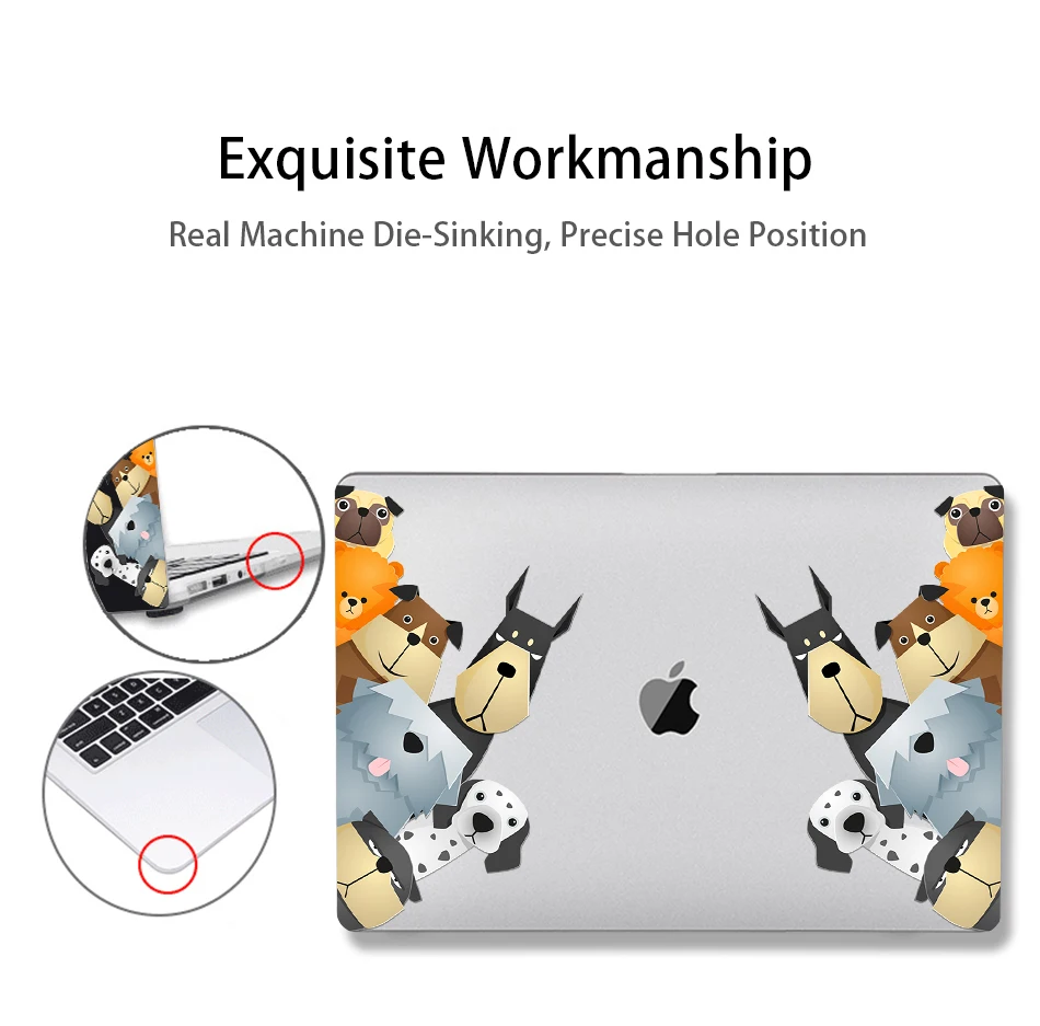 MTT чехол с мультяшными животными для Macbook Air 11 13 Pro retina 13 15 с сенсорной панелью для mac book 12 дюймов чехол для ноутбука с милым котом