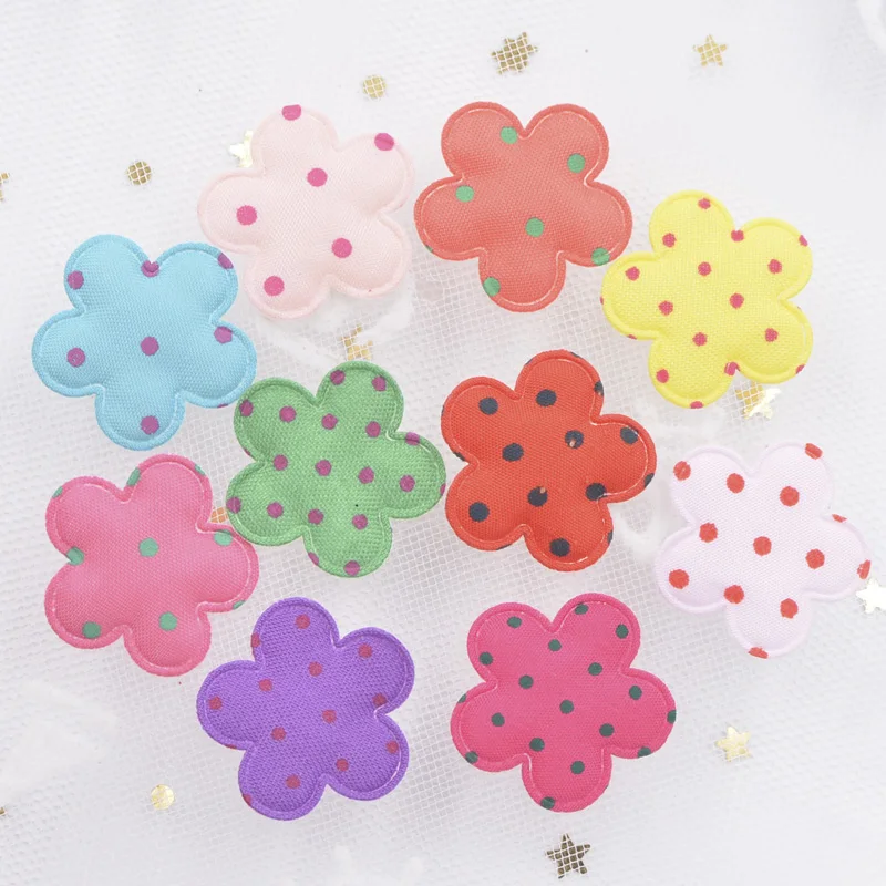 Multicolor 120 шт Разноцветные тканевые фетровые нашивки в горошек, Цветочные аппликации для одежды, наклейки, карточка для украшения, изготовление F75 - Цвет: Multicolor