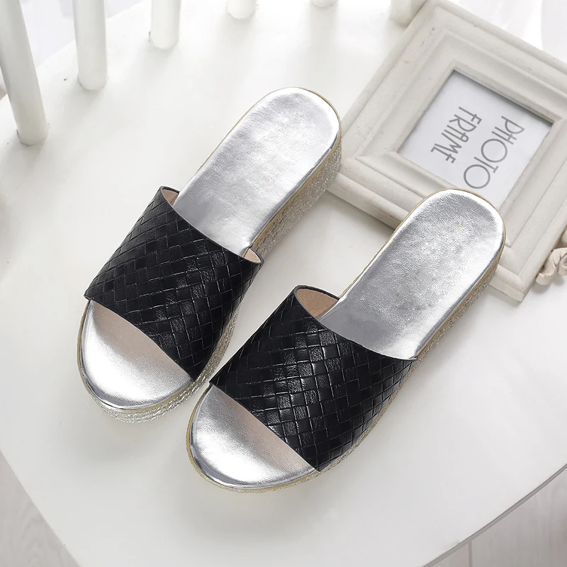 CEYANEAOFashion Женские повседневные шлепанцы на танкетке высоком каблуке 2019 летние