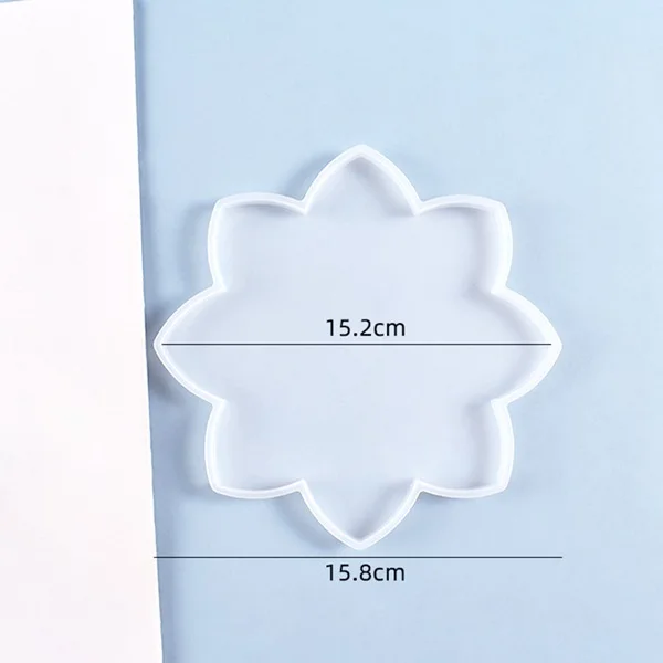 

5 Pcs Lotus Coaster Silicone Diy Crystal Glue Mold