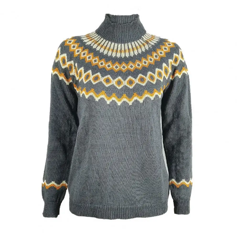 

Winter 3XL Women Sweater Turtleneck Autumn Spring Jacquard Weave Long Sleeve Jumper Pullover Knit Sweater Clothing Top