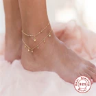 925 ножные браслеты из стерлингового серебра для женщин простой Стиль милые ножной браслет на щиколотку; На день рождения вечерние, хорошее ювелирное изделие, подарок