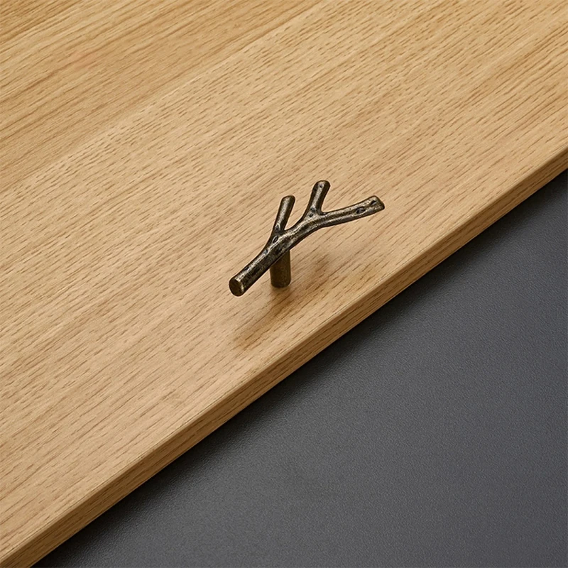 Creative Branch Handle Dinner Plate Tree Simple Drawer Cabinet Door Antique Copper Solid Thick | Обустройство дома