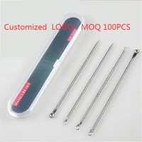 4pcs stainless steel acne needle electroplating colorful rose gold acne needle extrusion blackhead tool can be customized logo