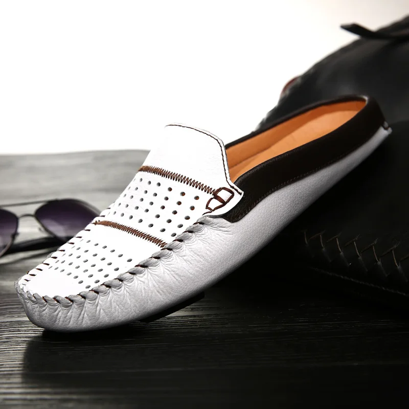 Summer Men Casual Shoes Moccasins Homme Slip on Zapatos Leather Mens Penny Loafers Luxury Brand | Обувь