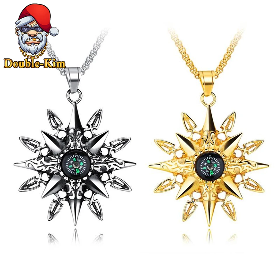 Мужское ожерелье с компасом Классическая цепь в стиле хип-хоп рок уличная