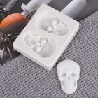 3D форма для торта в виде черепа на Хэллоуин, силиконовые инструменты для моделирования шоколада, кухонные украшения, формочки для кухни, столовой, бара, жаростойкая посуда