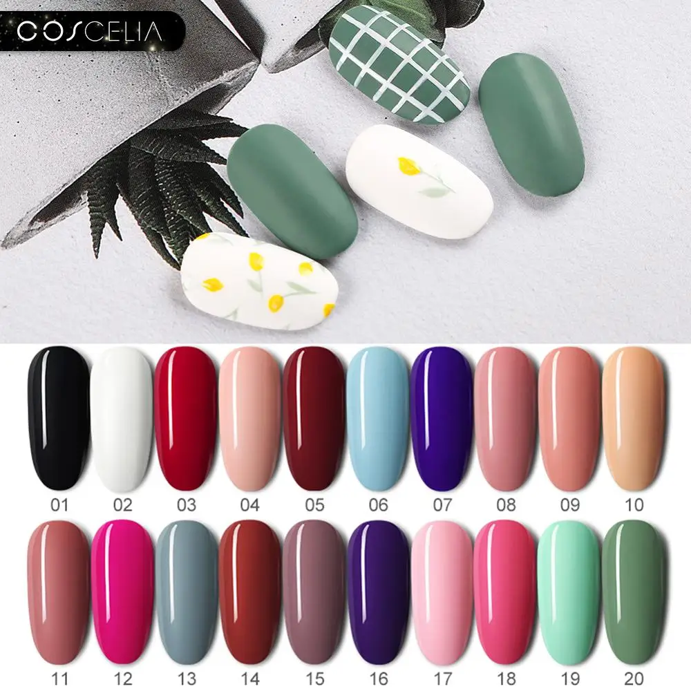 Набор гель-лаков COSCELIA 8 мл УФ Гель-лак для ногтей Полуперманентная основа верхнее