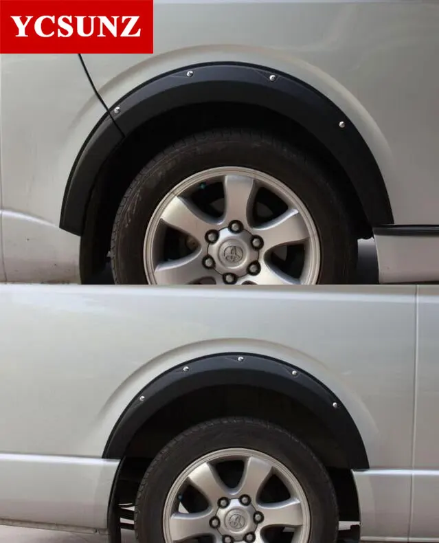 Колесная арка крыло вспышки хром Брызговики для Toyota Hiace 2005- пригородный фургон Хром ABS